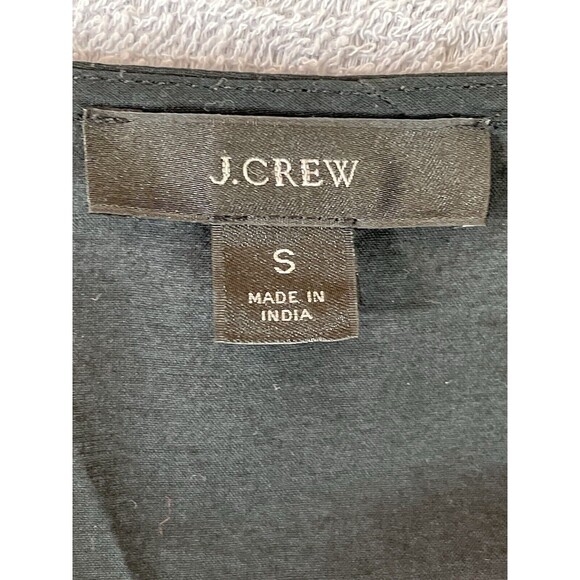 J. Crew Ruffle Sleeve Voile Dress Women's S Black 100% Cotton V-Neck A-Line - Picture 8 of 16
